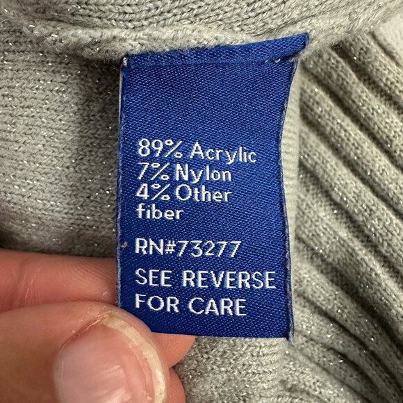 Apt 9 Womens Ribbed Long Sleeve Knit Sweater XL Sage Green Comfortable - Picture 4 of 5